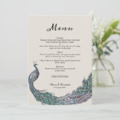 PEACOCK WEDDING MENU-KAART MENU (Staand voorkant)