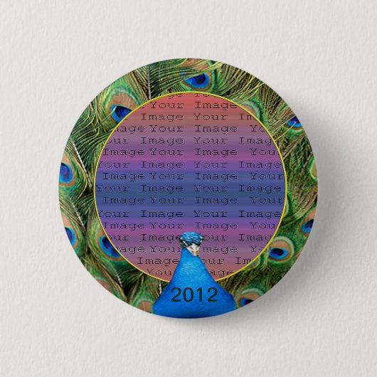 Peacock Wedding Photo Button (Voorkant)