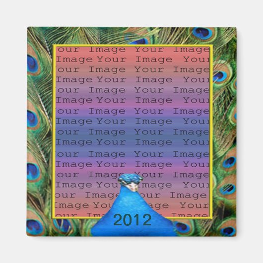 Peacock Wedding Photo Magnet Magneet (Voorkant)