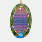 Peacock Wedding Photo Ornament (Links)