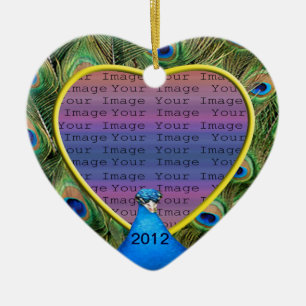 Peacock Wedding Photo Ornament