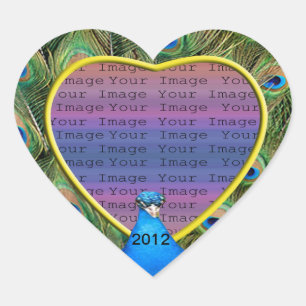 Peacock Wedding Photo Stickers
