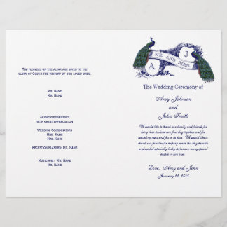 Peacock Wedding Programme