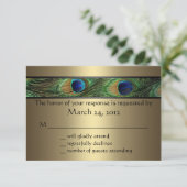 Peacock Wedding RSVP Kaartje (Staand voorkant)