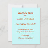 Peacock Wedding Save the Date Card (Achterkant)