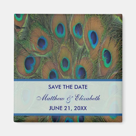 Peacock Wedding Save the Date Magneet (Voorkant)