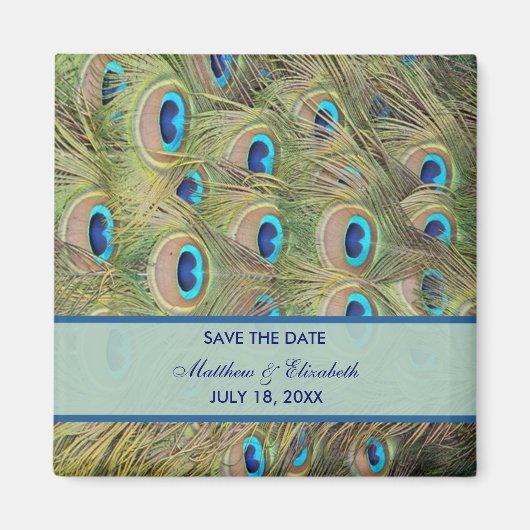 Peacock Wedding Save the Date Magneet (Voorkant)
