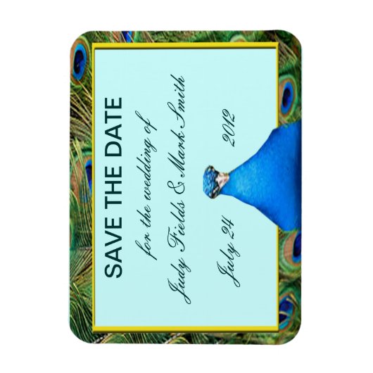 Peacock Wedding Save the Date Magnet Magneet (Verticaal)