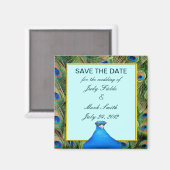 Peacock Wedding Save the Date Magnet Magneet (Voorkant / Achterkant)