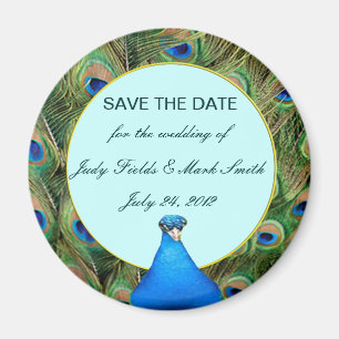 Peacock Wedding Save the Date Magnet Magneet
