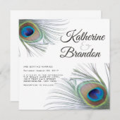 Peacock Wedding uitnodiging (Voorkant / Achterkant)