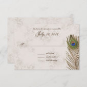 Peacock-weerreactie RSVP Kaartje (Voorkant / Achterkant)