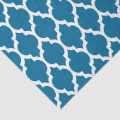 Peacock, White Moroccan Quatrefoil Pattern #4 Tissuepapier (Detail)