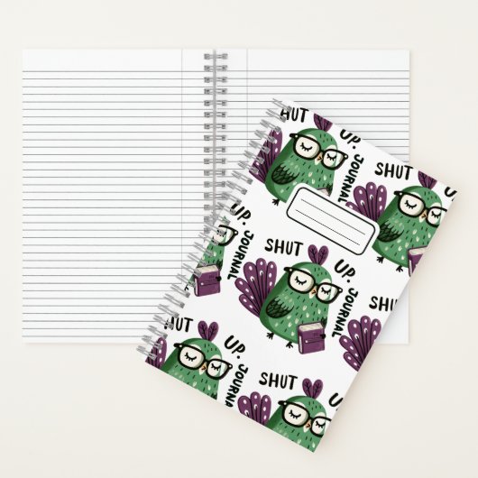 Peacock with Journal beroemd gemaakt door "Shut Up Notitieboek (Binnen)