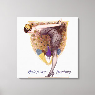 Peacock Woman Flapper Canvas Afdruk