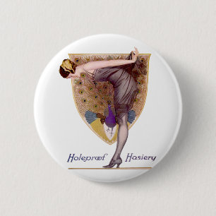 Peacock Woman Flapper Ronde Button 5,7 Cm