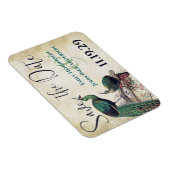 Peacock Woodgrain Save the Date Magneet (Rechterzijde)