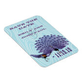 Peacock Woodgrain Save the Date Magneet (Rechterzijde)