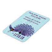 Peacock Woodgrain Save the Date Magneet (Linkerzijde)
