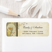 Peacock Yellow Coral and Grey Labels (Insitu)