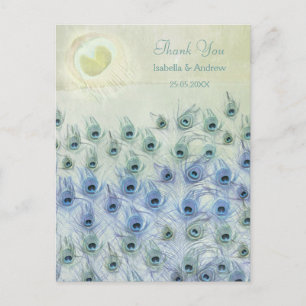 Peacock Zee Fantasy Weddenschap Hartelijk dank Briefkaart