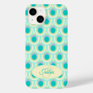 Peacockpatroon mint aqua groene naam Case-Mate iPhone 14 hoesje