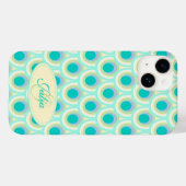 Peacockpatroon mint aqua groene naam Case-Mate iPhone case (Achterkant (horizontaal))