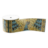 Peacocks Birds Rowan Trees Art Nouveau Grosgrain Lint (Spoel)
