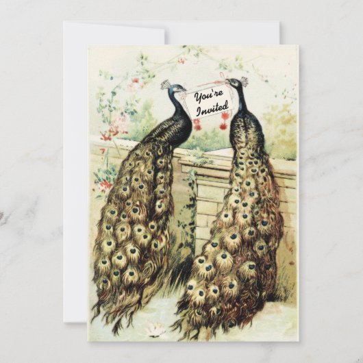  Peacocks Bridal Tea Kaart (Voorkant)