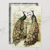  Peacocks Bridal Tea Kaart (Voorkant / Achterkant)