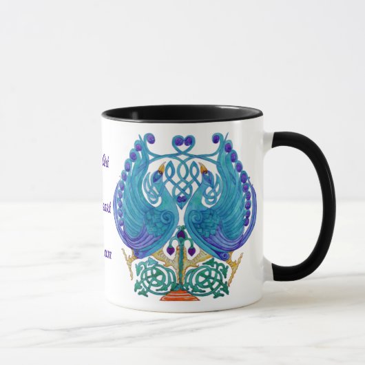 Peacocks celtes Black Ringer Mug (Droite)