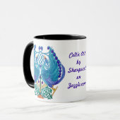 Peacocks celtes Black Ringer Mug (Devant gauche)