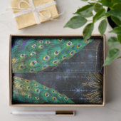 Peacocks Elegant Feathers Gold Glitter Decoupage Tissuepapier (Geschenk)