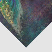 Peacocks Elegant Feathers Gold Glitter Decoupage Tissuepapier (Detail)