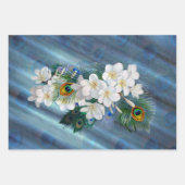 Peacocks & Emerald Green Metallic Silk Inpakpapier Vel (Voorkant 2)