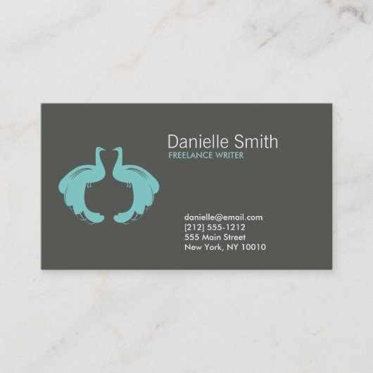 PEACOCKS en Carte de visite AQUA (Devant)