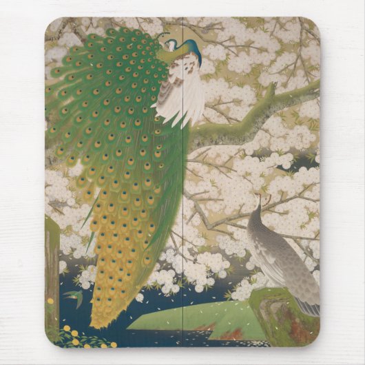 Peacocks en Cherry Tree (1925) Muismat (Voorkant)