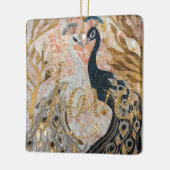 Peacocks Gold Glitter Love Blush Roos Keramisch Ornament (Links)