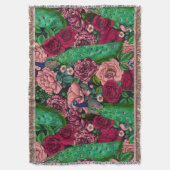Peacocks in de tuin van het roos 2 deken (Voorkant Verticaal)