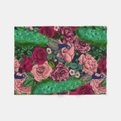 Peacocks in de tuin van het roos 2 fleece deken (Voorkant (Horizontaal))