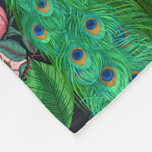 Peacocks in de tuin van het roos 2 fleece deken (Hoek)
