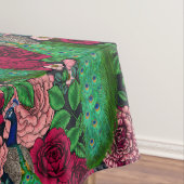 Peacocks in de tuin van het roos 2 tafelkleed (Voorbeeld)