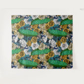 Peacocks in de tuin van het roos 3 wandkleed (Voorkant (horizontaal))