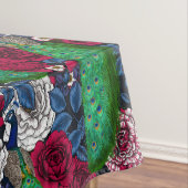 Peacocks in de tuin van het roos tafelkleed (Voorbeeld)