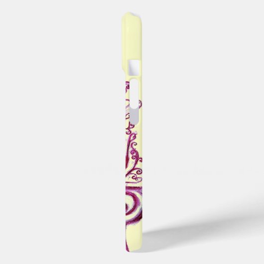 PEACOCKS IN LOVE MONOGRAM Paarse Crème Case-Mate iPhone Case (Achterkant / Links)