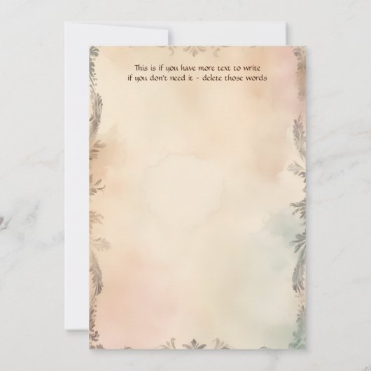 Peacocks koninklijke tuin Indiase bruiloft Kaart (Achterkant)