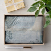 Peacocks n Feathers White Blue Craft-ontkoppeling Tissuepapier (Geschenk)