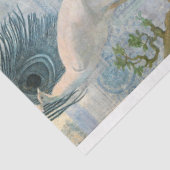 Peacocks n Feathers White Blue Craft-ontkoppeling Tissuepapier (Detail)