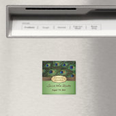 Peacock's veren Save the Date Magnet Magneet (Insitu (Vaatwasser))