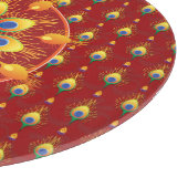 Peacocks vether Rangoli op patroon Snijplank (Hoek)